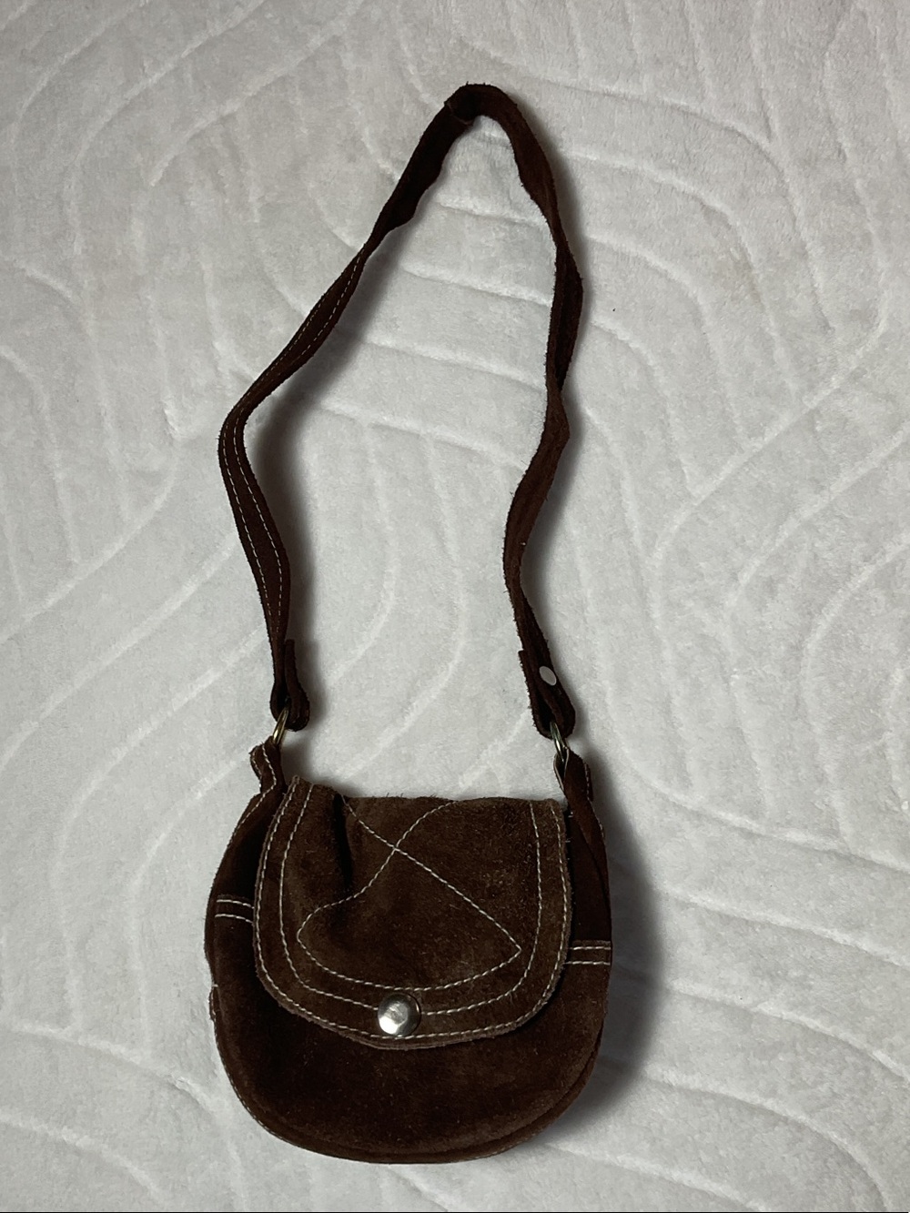 Vintage chocolate brown suede bag